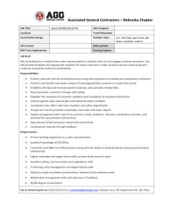 Sales representative - AGC Nebraska Chapter