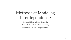 Methods of Modeling Interdependence