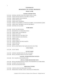 1 chapter 6234 department of natural resources small game