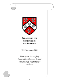 Stretch and challenge - Advanced Learning Alliance