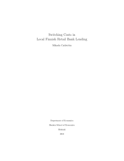 Switching Costs in Local Finnish Retail Bank Lending