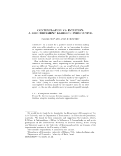 contemplation vs. intuition. a reinforcement learning