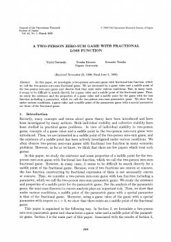 a two-person zero-sum game with fractional loss function