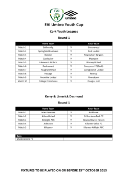 FAI Umbro Youth Cup First Round Draws