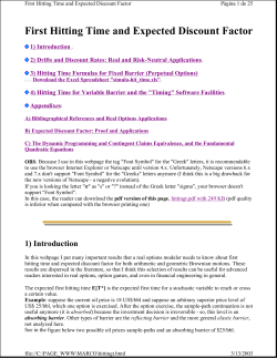 First Hitting Time and Expected Discount Factor