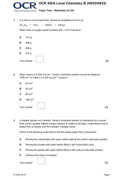 Topic Test, Elements of Life