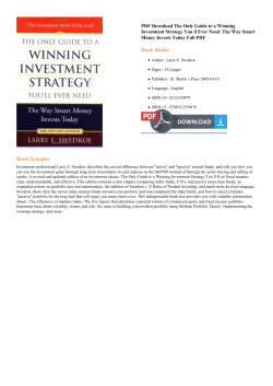 PDF The Only Guide to a Winning Investment Strategy