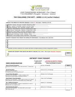 LIVES TRANSFORMING WORKSHEET