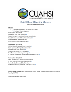CUAHSI Board Meeting Minutes April 7, 2015, via teleconference