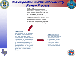 Self-Inspection and the DSS Security Review