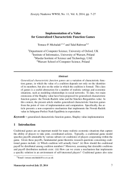 Implementation of a Value for Generalized Characteristic Function