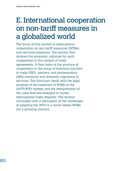 e. International cooperation on non-tariff measures in a globalized