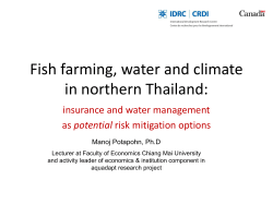 Fish farming, water and climate in northern Thailand