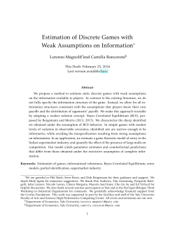 Estimation of Discrete Games with Weak Assumptions on Information