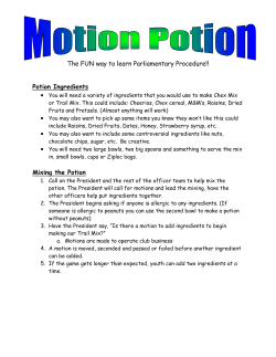 The FUN way to learn Parliamentary Procedure!! Potion Ingredients
