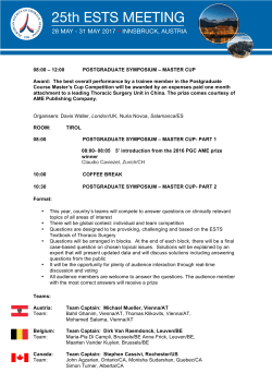 12:00 POSTGRADUATE SYMPOSIUM &ndash; MASTER CUP Award