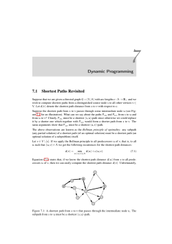 Dynamic Programming 7.1 Shortest Paths Revisited