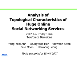Analysis of Topological Characteristics of Huge Online Social
