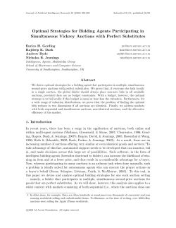 Optimal Strategies for Simultaneous Vickrey Auctions with Perfect