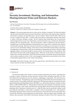 Security Investment, Hacking, and Information Sharing