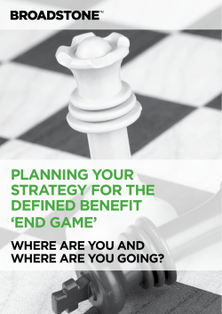 Planning your strategy for the defined benefit `end game`