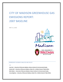 2007 City of Madison Greenhouse Gas Emissions Report