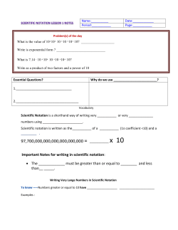 Important Notes for writing in scientific notation