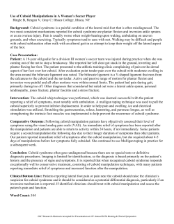 Use of Cuboid Manipulations in A Women`s Soccer Player Ringle B