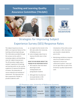 (SES) Response Rates - University of Melbourne
