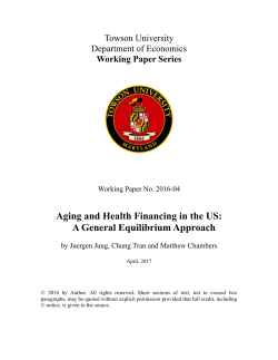 Aging and Health Financing in the US: A General Equilibrium
