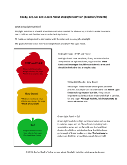 Ready, Set, Go: Let`s Learn About Stoplight Nutrition