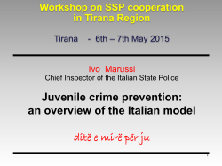 an overview of the Italian model dit&euml; e mir&euml; p&euml;r ju Workshop on SSP