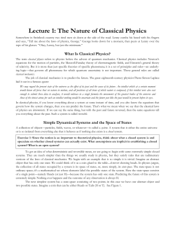 The Nature of Classical Physics