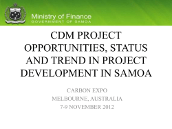 CDM Project Opportunities, Status and Trend in Project