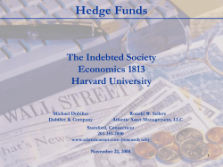 Order of Topics What Is A Hedge Fund? Industry