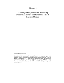 Chapter 13 An Integrated Agent Model Addressing Situation