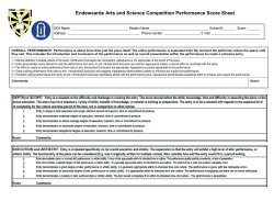 Endewearde Arts and Science Competition Performance Score Sheet