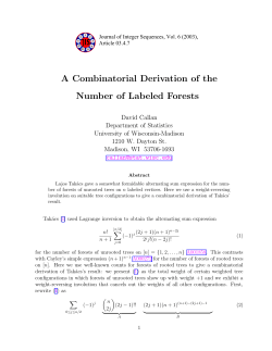 A Combinatorial Derivation of the Number of Labeled Forests