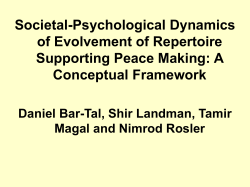 Bar-Tal, Societal-Psychological Dynamics of Peace