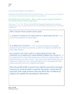 Informed Consent Form For Use With Surrogates