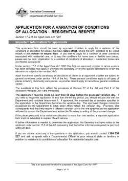 Application for a determination