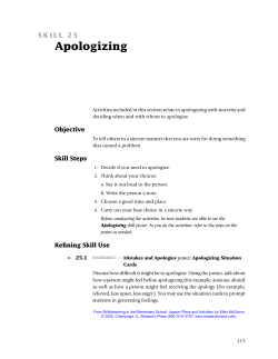 Apologizing - Research Press