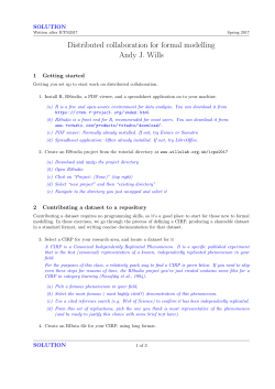 Distributed collaboration for formal modelling Andy J. Wills