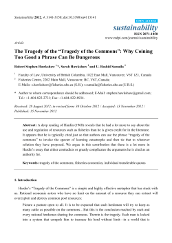 The Tragedy of the &ldquo;Tragedy of the Commons&rdquo;: Why Coining