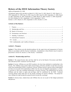 Bylaws of the IEEE Information Theory Society