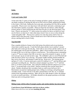 Drills: All Fielders Catch and Gather Drill At the end of the 21 game