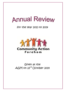 for the year 2013 to 2014 Given at the AGM on 23rd October 2014
