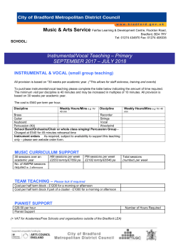 Instrumental/Vocal Teaching