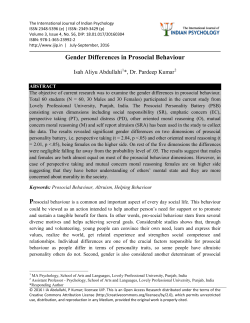 Gender Differences in Prosocial Behaviour