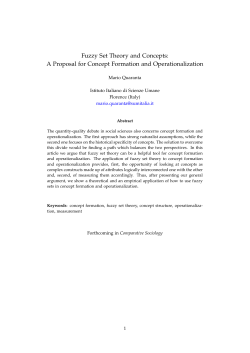 Fuzzy Set Theory and Concepts: A Proposal for Concept Formation
